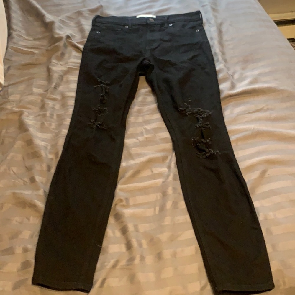 Abercrombie & Fitch black ripped jeans